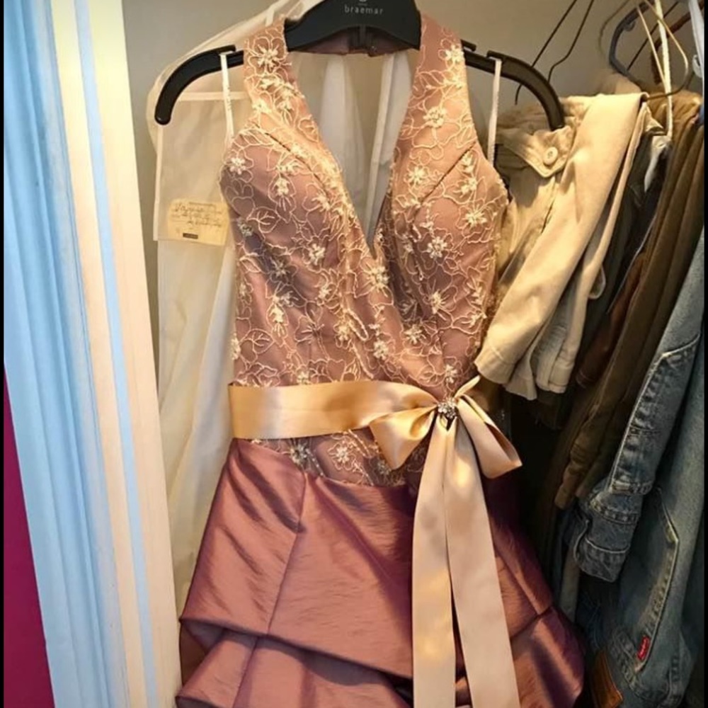 Purple and champagne prom dress, size 6
